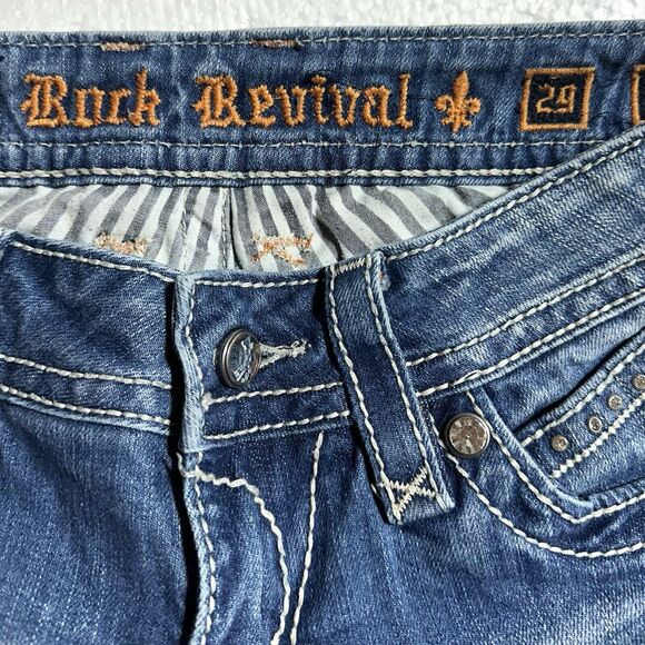 Rock Revival Denim Noelle Capri Ankle Jeans Womens Size 29 29x28 Low Rise - Picture 3 of 14